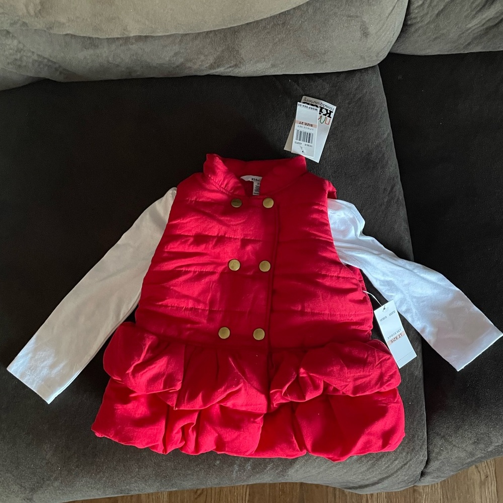 Red Vest with White shirt